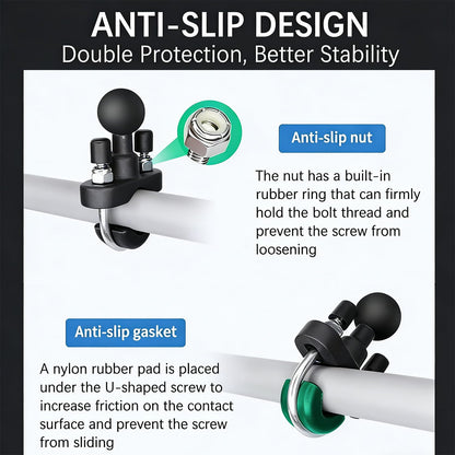 Strg Tablet Mount with U-Bolt Base for Rails 0.5'' to 1.25'' in Diameter