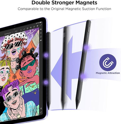 Stylus Pen for iPad 2018-2025, 15Mins Fast Charge for Apple Pencil, Palm Rejection, Compatible with iPad 10/9/8/7/6, iPad Pro 12.9"/11"/13" M4, iPad mini 6/5, iPad Air 5/4/3/11"-13" M2