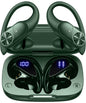 PocBuds Bluetooth Headphones Wireless Earbuds 80hrs Playtime Wireless Charging Case Digital Display Sports Ear Buds with Earhook Deep Bass IPX7 Waterproof Over-Ear Earphones for TV Phone Laptop Blue