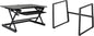Rocelco 40" Large Height Adjustable Standing Desk BUNDLE - Quick Sit Stand Up with Floor Stand - Tall Gas Spring Assist Computer Workstation - Retractable Keyboard Tray - Black (R DADRB-40-FS2)