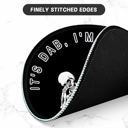 ITNRSIIET Round Mouse Pad with Stitched Edge Premium-Textured Waterproof Non-Slip Rubber Base Desktop Protection Mat Diameter 8.7 inches, Dab