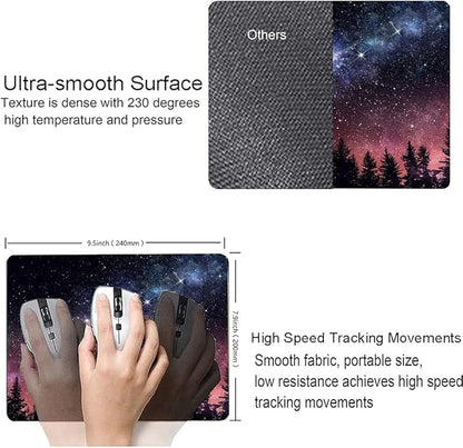 Hokafenle Square Mouse Pad, Galaxy Mouse Pad, Mouse Mat Square Waterproof Mouse Pad Non-Slip Rubber Base MousePads for Office Laptop, Pines Trees