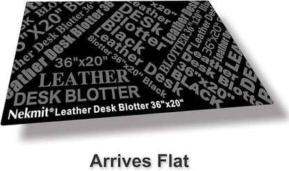 Nekmit Leather Desk Blotter Pad 36 x 20 Inches, Flat, Non-Slip, Waterproof, Black