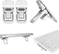 Bewudy 2 Pcs Portable Keyboard Riser With Dual Tilt Angle Adjustment, Foldable Laptop Stand, Mini Computer Stand for Desk, Self-Adhesive Feet for Most Keyboards (Silver)