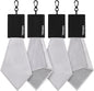 2 Sided Glasses Cleaning Kit,Portable Glasses Cleaner Cloth Keychain,Reusable Microfiber Eye Glasses Lens Cleaning Cloth Wipes Kit with Pouch,Black,6X 6-Inch
