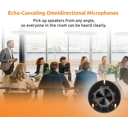 TOUCAN 360-Degree Video Conference Camera, 1080p HD Webcam with 4 Noise Reduction Mics, Speaker, AI Tracking, Works with Zoom, Google Voice, Microsoft Teams and More, for PC/Mac/Tablet