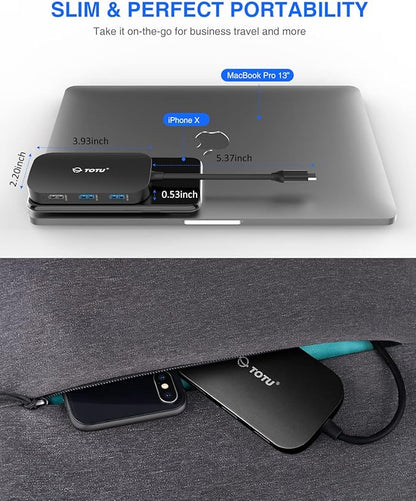 USB C Hub, 9-in-1 Type C Hub with 4K USB C to HDMI, Ethernet Port, USB-C Power Delivery (PD) Port, 2 USB 3.0 Ports, USB 2.0 Port, SD/TF Card Reader, Compatible with MacBook Pro Air and Type C Laptops