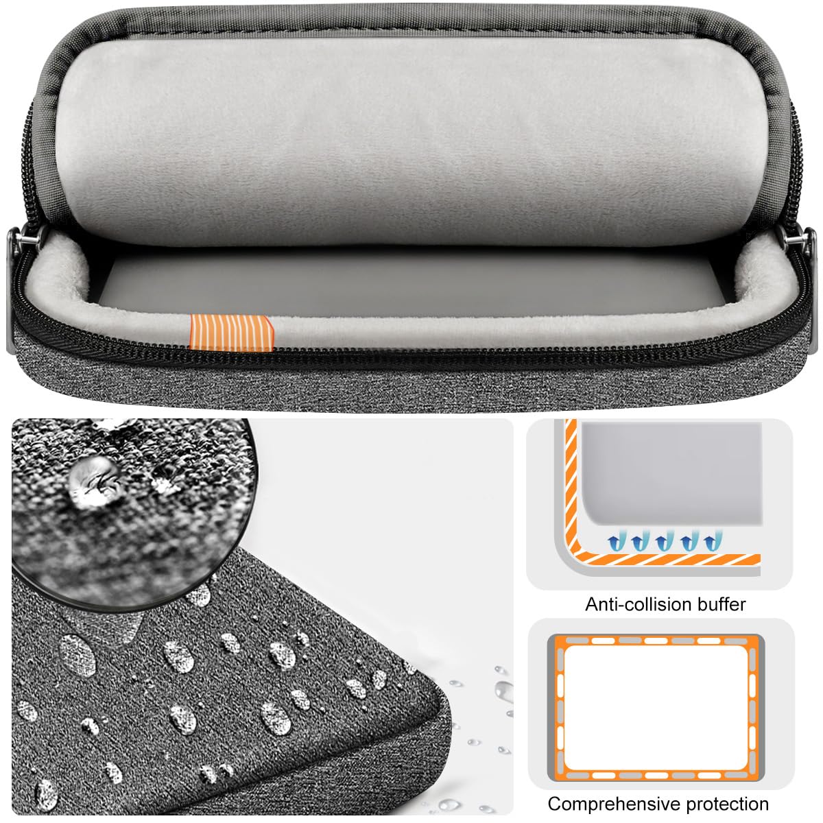 ZINZ 360 Protective Laptop Case 15" 15.6" 16" Sleeve, Water-Resistant Handbag with Straps Compatible with 16" MacBook Neo, MacBook Pro Air 16"/15", XPS 16" and Most 15" 15.6" 16" Notebooks,G01BK02
