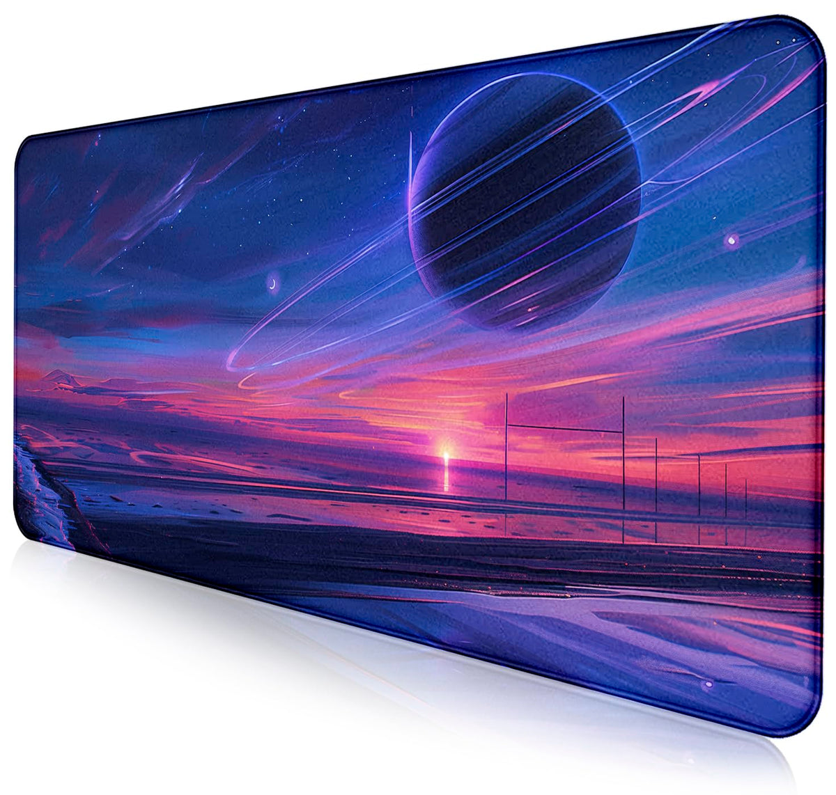 Gray Forest Mouse Pad with Seam Edge Design, Non Slip Rubber Keyboard Pad