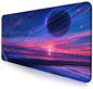 Gray Forest Mouse Pad with Seam Edge Design, Non Slip Rubber Keyboard Pad