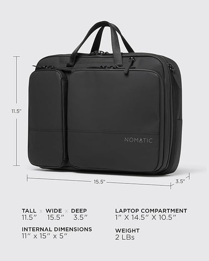 NOMATIC Laptop Bag: Slim Messenger Bag with RFID Pocket, Tech Organizer, Water-Resistant Zippers - 11-13.5L Expansion Design & Laptop Compartment for Work, Travel, or Daily Commute