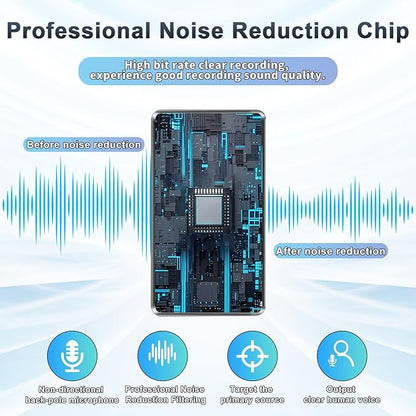 Voice Recorder - 64GB Mini Voice Recorder - Noise Cancellation Voice Activated Functionality, Rechargeable Audio Recorder with Earphone, Portable USB-C Recording Device for Work, Meetings, Interview