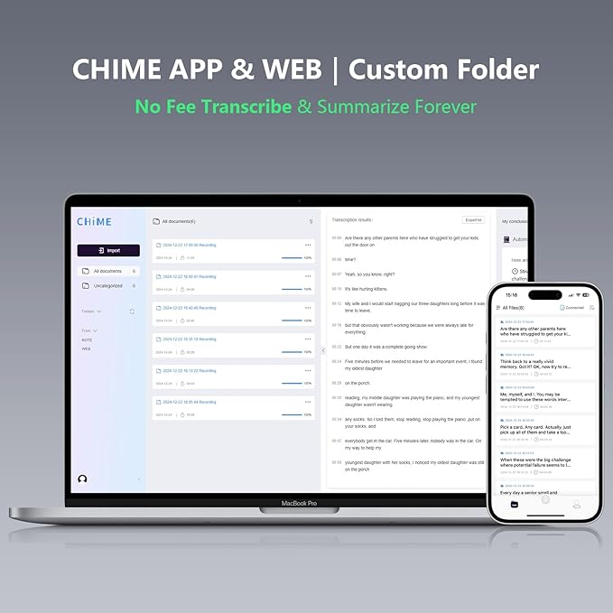 AI Voice Recorder, Voice Recorder with No Fee for Transcribe & Summarize Empowered by ChatGPT, APP and Web Sync, Real-time Translation, 107 Languages, Wireless Charging, for Lectures, Meetings-Silver