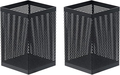 Comix Mesh Pen Holder Desk, Wire Pencil Holder with Foam Pad and Non-Slip Bottom Office Supplies Desk Organizer for Home Office School, 2 Packs
