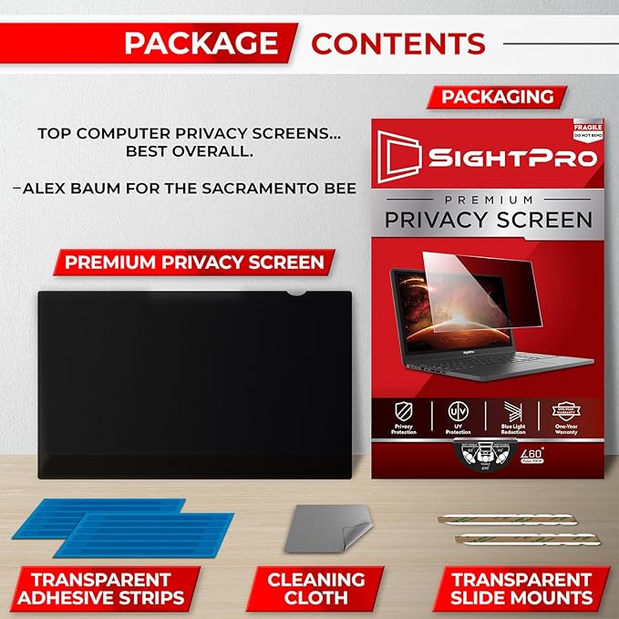 17.3 Inch 16:9 Laptop Privacy Screen Filter - Computer Monitor Privacy Shield and Anti-Glare Protector