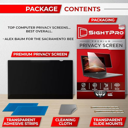 14 Inch 16:10 Laptop Privacy Screen Filter - Computer Monitor Privacy Shield and Anti-Glare Protector