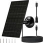 FUTUREZEN 6W Solar Panel for Security Camera Outdoor, 5V USB/USB-C Solar Charger Compatible with Rechargeable Battery Cameras, IP66 Waterproof, 360° Adjustable Mount, 9.8ft Cable (1 Pack, Black)