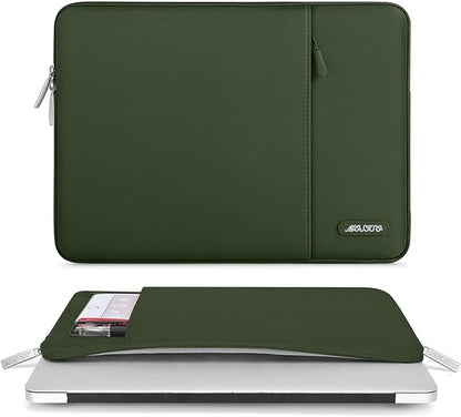 MOSISO Laptop Case 15 inch, 15 inch Laptop Sleeve Compatible with MacBook Air 15 M4 A3241 M3 A3114 M2 A2941 2025 2024 2023,Dell XPS 15,Polyester Vertical Computer Sleeve Bag with Pocket, Army Green