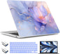 TWOLSKOO Compatible with M4 MacBook Air 15 inch Case 2025-2023 Released Model M4 A3241 M3 A3114 M2 A2941, Plastic Hard Shell & Screen Protector & Keyboard Cover & Type C Adapter, Blue Marble