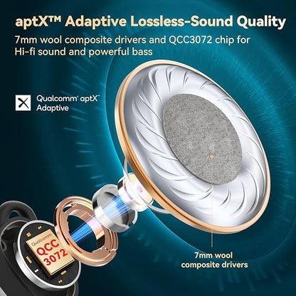 EarFun Free Pro 3 Noise Cancelling Wireless Earbuds, Hi-Res Sound, Snapdragon Sound with Qualcomm aptX™ Adaptive, 6 Mics ENC, Bluetooth 5.3 Earbuds, Multipoint Connection, Custom App, Wireless Charge