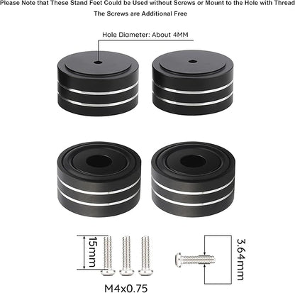 Audiocrast 4X HiFi Speaker Spikes Isolation Stand Feet Pad Aluminum 40x20mm Audio Isolators Amplifier Shock Absorber Non-Slip Hi-End Floor Protector for Subwoofer DAC CD Turntable Amp