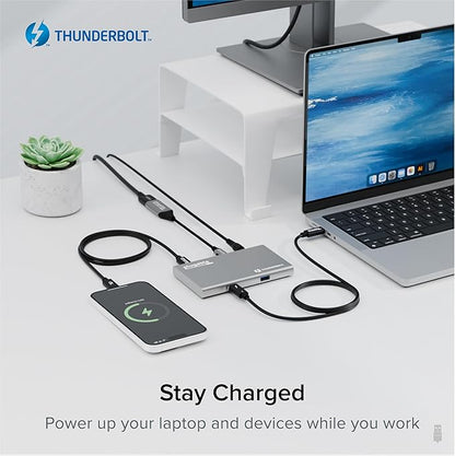 Plugable 5-in-1 Thunderbolt 4 Hub,Single 8K or Dual 4K Display, 4K HDMI Adapter Included, Thunderbolt 4/3, USB4,USB-C Expansion for Modern Mac and Windows Systems, Driverless