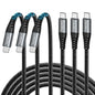 Dasku USB C to USB C Charging Cable (Type C to C, Black, 3FT+3FT+3FT)