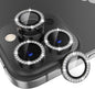 Choiche [3+1 for iPhone 14 Pro/iPhone 14 Pro Max Camera Lens Protector Bling, 9H Tempered Glass Camera Cover Screen Protector Metal Ring Decoration Accessories (Diamond-Black)