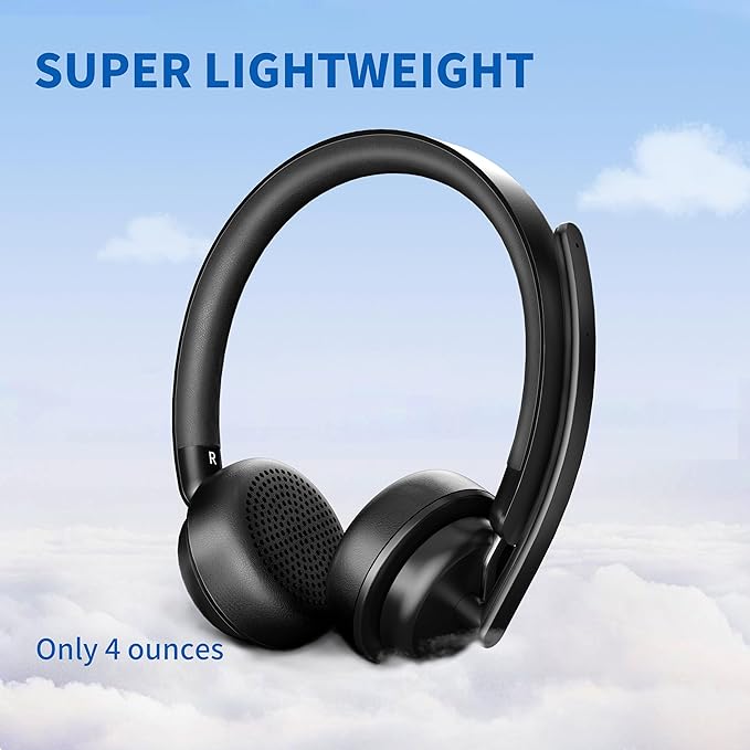 USB Headset with Microphone for PC, Computer Headset with Noise Canceling Microphone for PC Laptop, in Line Mute Controls, Wired Headset for Work from Home/Office/Call Center/Teams/Zoom