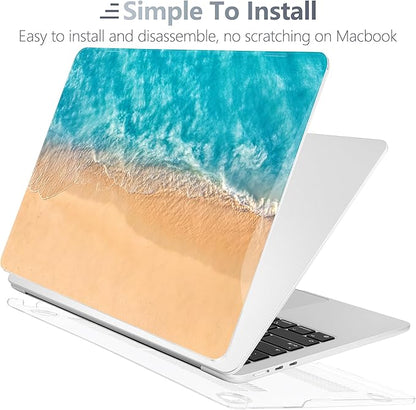 Batianda Premium Case for New MacBook Air 15 inch 2025 M4 2024 2023 with M3 M2 Chip Model A3114 A2941, Designed Protective Plastic Hardshell & Keyboard Cover & Screen Protector, Beach