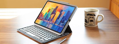 ZAGG Pro Keys Detachable Case & Wireless Keyboard for Apple iPad 10.2" (Gen 9, 8, 7) - Bluetooth Pairing, Backlit Laptop-Style Keys, Apple Pencil Holder, 6.6ft Drop Protection, Black