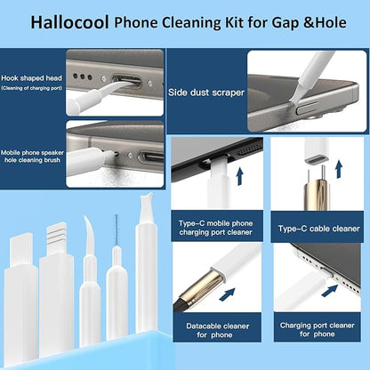Cleaning Kit for Phone Headphone 32 in 1 Multi-Functional Electronics Cleaning Kits for Cell Phones, Computer, Monitor, Earbuds, Laptop, Camera, Lens Portable White Cleaning Kit Tool