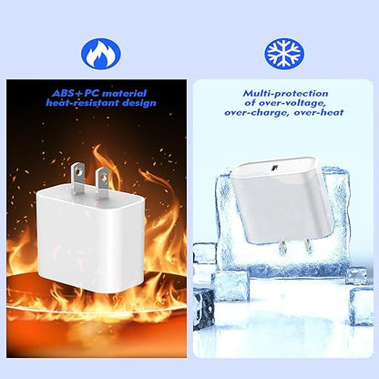 [Apple MFi Certified] Fast iPhone Charger,2Pack 20W USB C Wall Charger Block i Phone Charge Plug + Lightning Quick Charging Cable Cord for Apple iPhone 14/Pro/Pro Max/Plus/13/12/11/XS/XR/X/SE2022/iPad
