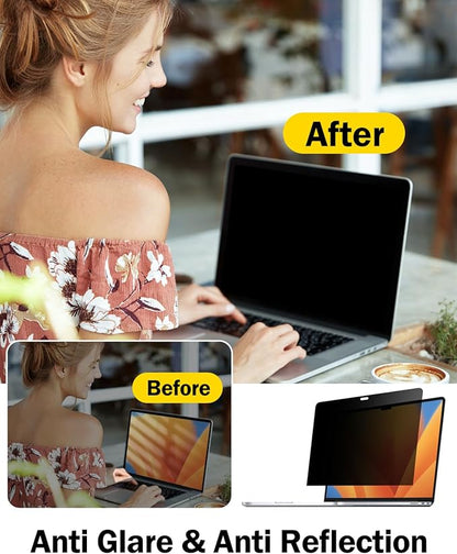 F FORITO 360° Privacy Screen Protector Compatible with MacBook Air 13.6 inch (2022-2025, M2, M3, M4), Anti Peeping and Anti Glare Laptop Privacy Screen Shield