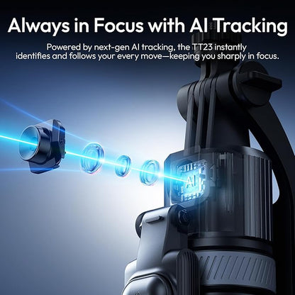 ULANZI TT23 64" Auto Face Tracking Tripod for iPhone/Android with Remote, 360°Rotating Selfie Stick That Follows Your Movement, Facial Recognition Tripod for iPhone/Android/Camera/GoPro