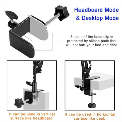 Tablet Stand Phone Holder for Bed,iPad Holder for Desk, Headboard,Bedside,Table, Compatible with iPhone iPad Kindle or Other 4.5-13" Screen Device