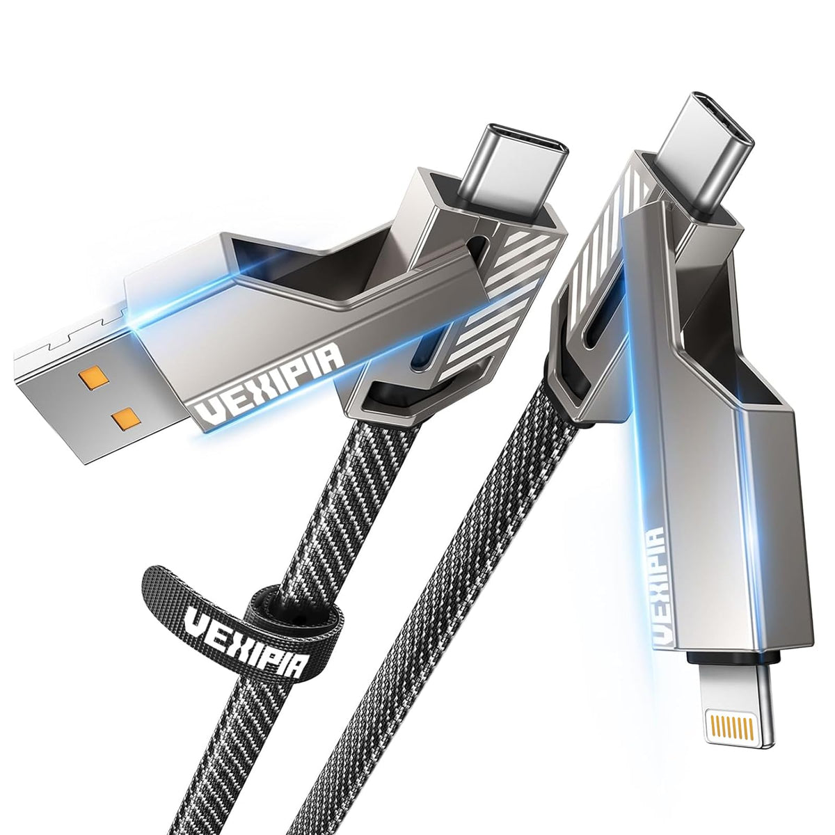 Vexipia 4-in-1 USB C Cable 60W 3FT Compatible with Lightning Cable