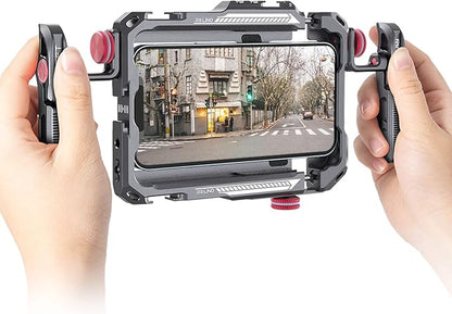 ULANZI Smartphone Video Rig with Handle, LINO Filmmaking Case Aluminum Alloy Phone Video Stabilizer Grip Tripod Mount for Video Maker Videographer with Cold Shoe for iPhone 16 15 Mini Pro Max 8 Plus