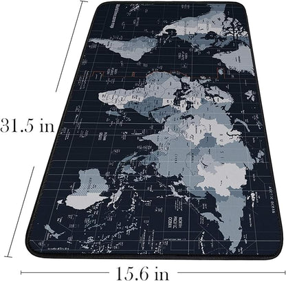 Gaming Mouse Pad, Large Extended Desk Mouse Pad, Non-Slip Spill-Resistant Mousepad with Special-Textured Surface, Anti-Fray Stitched Edges for Esports Pros Gamer Office - Map