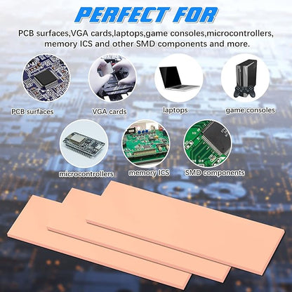 30 Pieces 2.6 x 0.8 Inch Silicone Thermal Pad Reusable Thermal Conductive Silicone Pad Each Thick for Gpu Heatsink CPU Chip Heat Conduction or LED Heat Conduction (Nude Color)