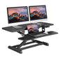 SANODESK 32" Electric Standing Desk Converter,Height Adjustable Riser for Office Home, Monitor and Laptop Workstation with Large Keyboard Tray, Black Color