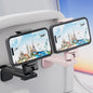 MiiKARE Travel Essentials Airplane Phone Holder, Universal Handsfree Phone Mount for Flying with 360 Degree Rotation, Travel Must Haves Phone Stand for Desk, Tray Table, Black&Pink