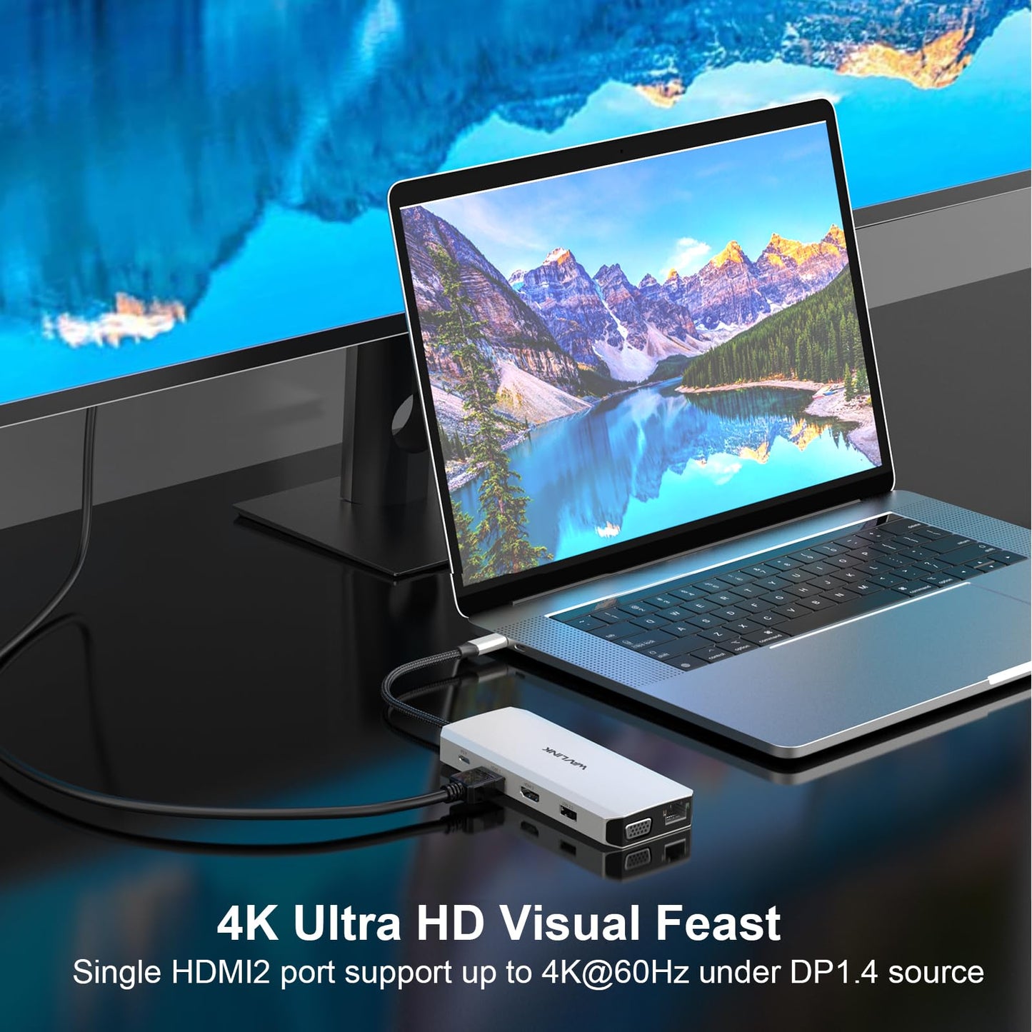 WAVLINK USB C Docking Station Dual Monitor for Dell/HP/Lenovo Laptop