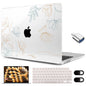MEEgoodo for M5/M4/M3/M2 MacBook Air 15 inch Case 2026 2025 2024 2023, Case Fit Model (A3448/A3241/A3114/A2941) for MacBook Air 15.3 inch, Gold Flowers Lilies