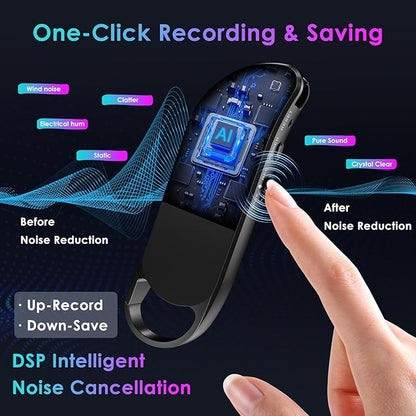 55GB Digital Voice Recorder, Vandlion Recording Device with AI Noise Reduction, 1536Kbps Crystal Audio & Password Protection for Conference/Lectures/Classroom/Interviews