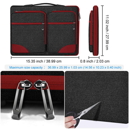 Hseok Laptop Case 15 15.6 16 inch Sleeve with Handle and Hidden Straps,Compatible with MacBook Neo 16",MacBook Pro Air 16" 15", 360°Protective PC Briefcase with 4 Pockets for Accessories,Red