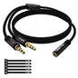 Kxable 1/8 Inch TRS Stereo Y Splitter Cable 3FT, 3.5mm Female to 2-Male Y-Splitter Stereo Audio Cable, for Cell Phone PC Laptop, Speaker, Headphones, Suitable for Switching or Two Sets of Speakers