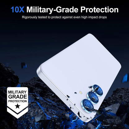 Avocase for Samsung Galaxy S25 Plus Camera Lens Protector, Individual Metal Ring Tempered Glass Lens Cover, [Strong Adsorption] Scratch Resistant Ultra-Thin HD Clear Lens Cover, 1 Set-Blue Ring