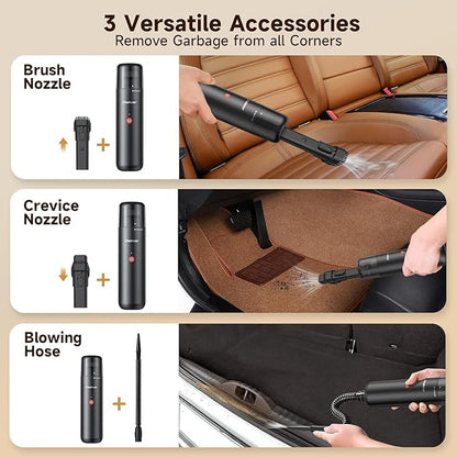 Chuboor Mini Vacuum, Powerful Cordless Rechargeable Hand Held Vacuum for Dust, Sand, Crumbs - Ultra-Light Portable for Home, Car - Black