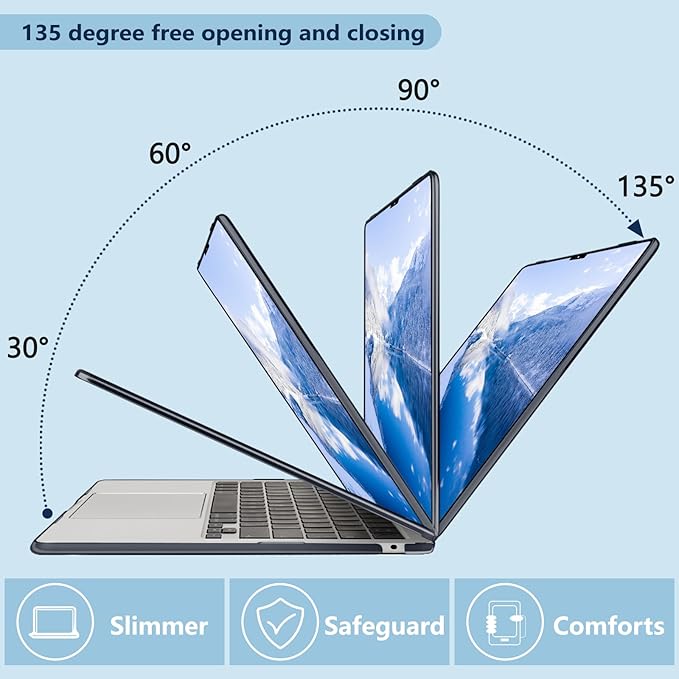 Compatible with MacBook Air 13.6 inch Case, M4 A3240/M3 A3113/M2 A2681 (Released 2025 to 2022), Hard Shell, Keyboard Cover, Screen Protector, Webcam Cover & Type-C Adapter, Astronaut